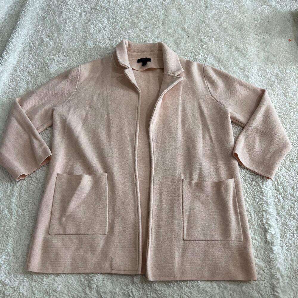 J Crew Womens Merino Wool Dusty Pink Blazer M Cardigan Preppy Country Club Core